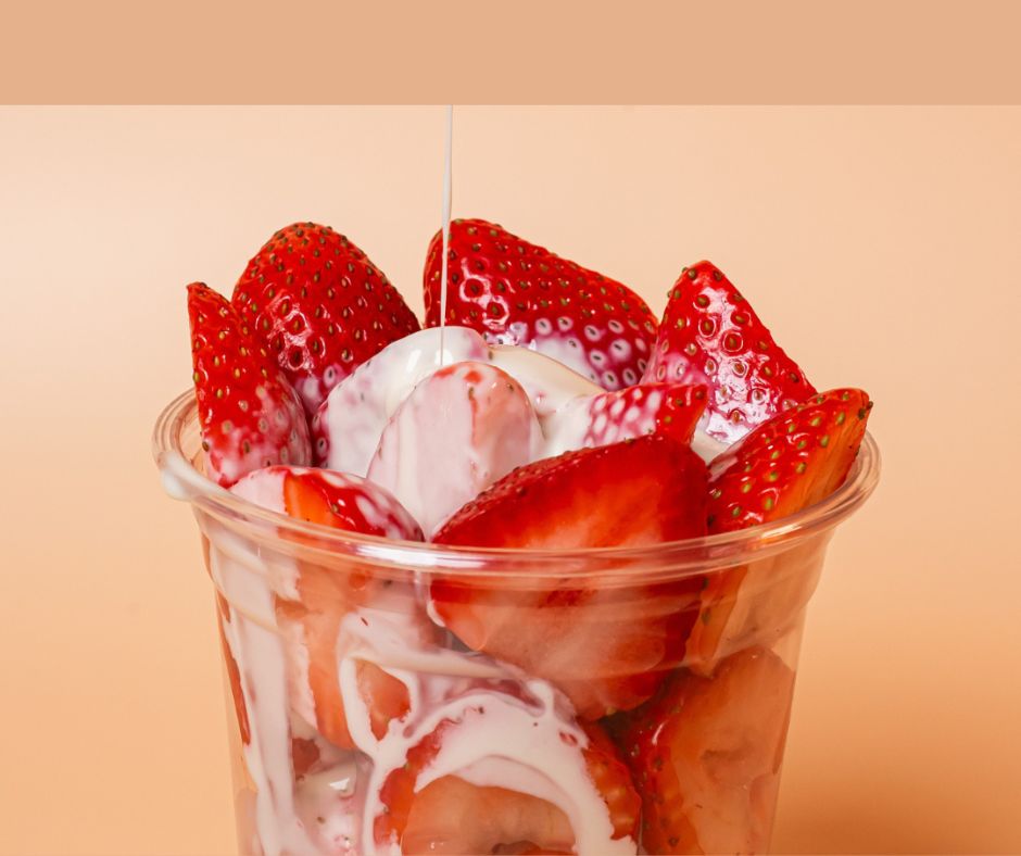 Fresas con crema tradicionales del menú de Liciosos.